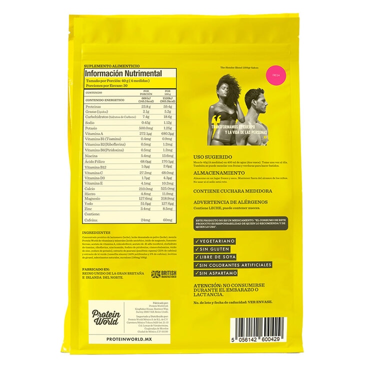 Protein World Slender Proteína en Polvo Sabor Fresa 1.2 kg Protein World Slender Proteína en Polvo Sabor Fresa 1.2 kg