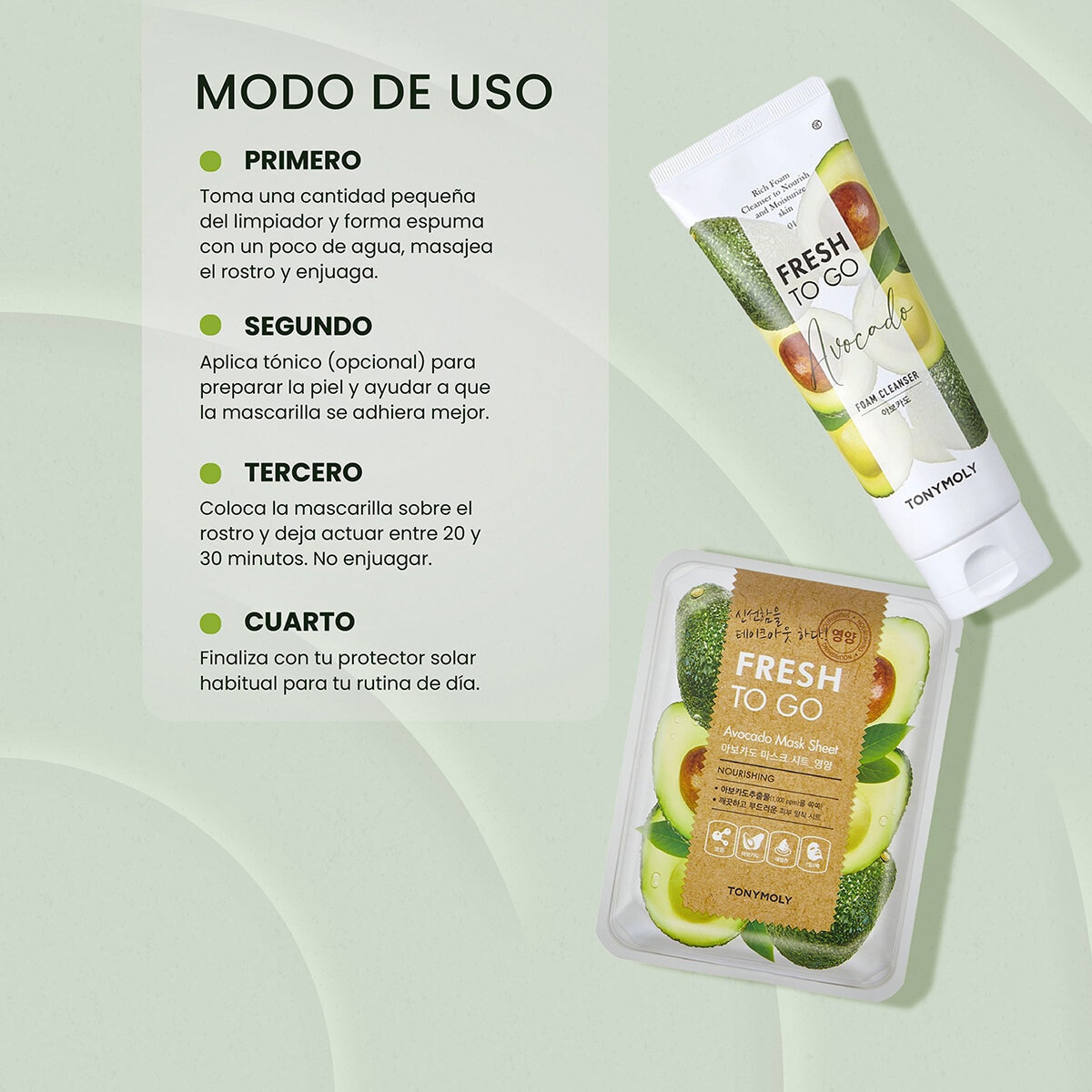 Tony Moly Fresh To Go Avocado Cleanser y Mascarilla 2 pzas Tony Moly Fresh To Go Avocado Cleanser y Mascarilla 2 pzas