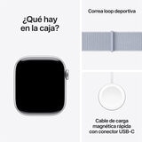 Apple Watch S10 (GPS) Caja de aluminio plata 42mm con correa loop azul nube