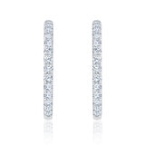 2.00ctw, Arracadas de Diamantes, Corte Redondo, Oro Blanco de 14K