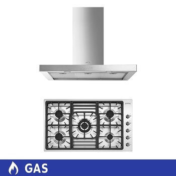 Smeg Combo de Campana 90 cm + Parrilla de Gas de 5 Quemadores de 86 cm Smeg Combo de Campana 90 cm + Parrilla de Gas de 5 Quemadores de 86 cm