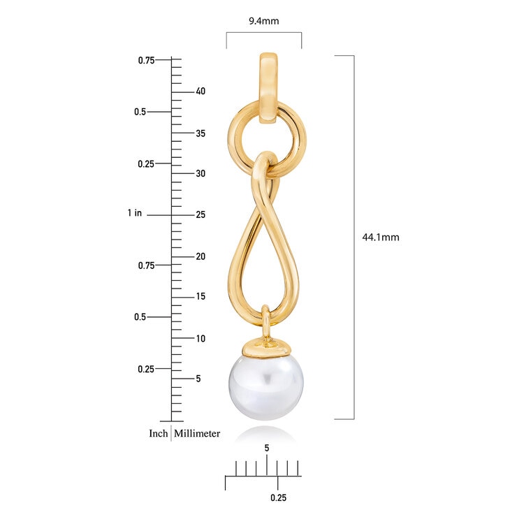 Aretes retorcidos de Perlas, Oro Amarillo de 14K Aretes retorcidos de Perlas, Oro Amarillo de 14K