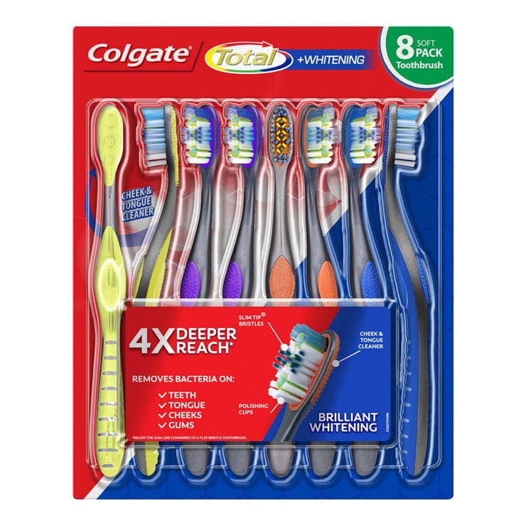 Colgate Cepillos de Dientes Total Whitening 8 pzas Colgate Cepillos de Dientes Total Whitening 8 pzas