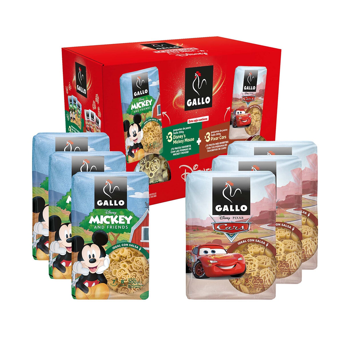 Gallo Pasta de Disney Pixar 6 pzas de 300 g Costco M