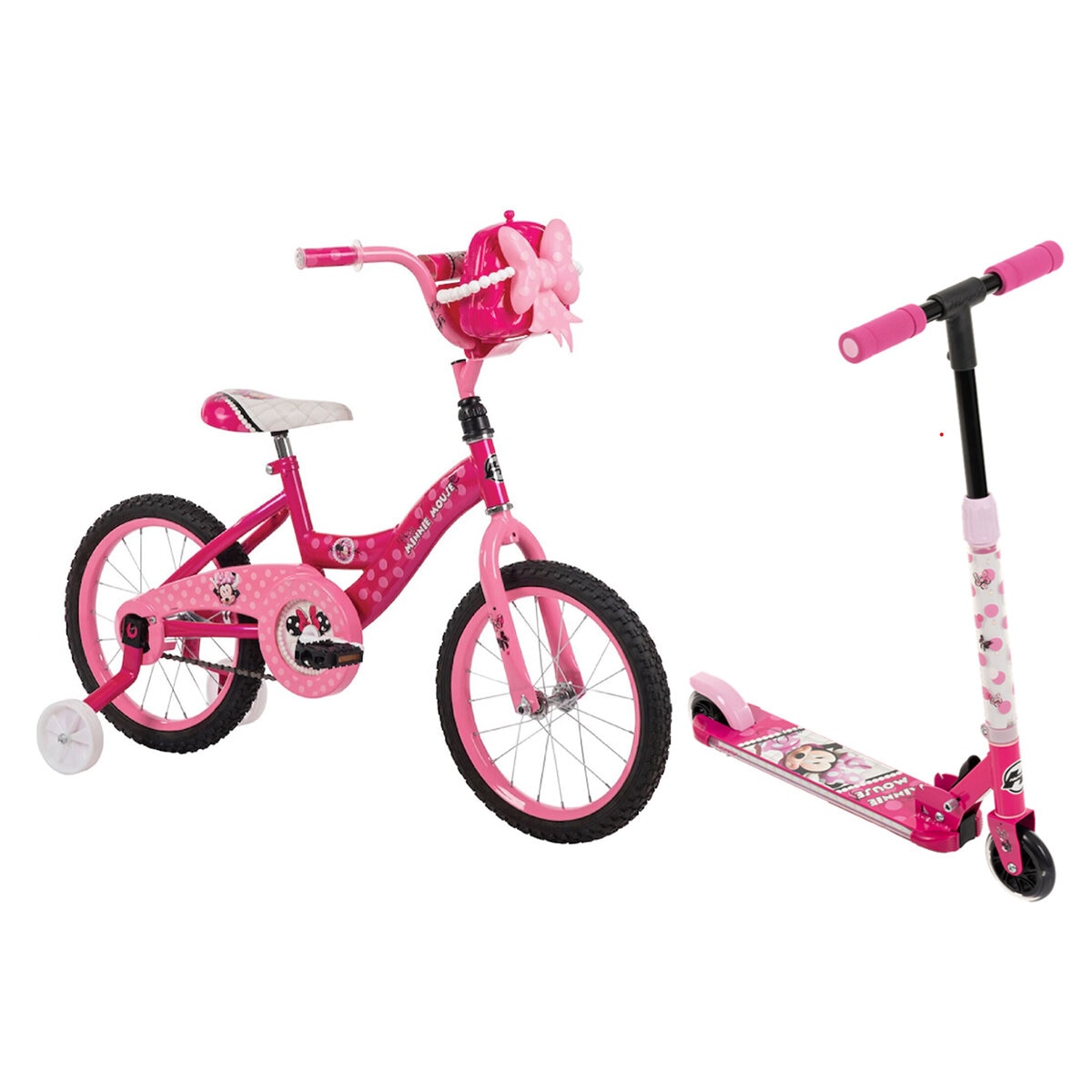 Bicicleta R16 y Scooter Infantil Huffy Minnie Mouse