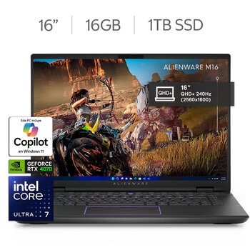 dell alienware gaming nb m16 r2 laptop 16" quad hd intel core ultra 7 16gb 1tb ssd