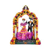 Pareja de Día de Muertos Bailando con Luces LED Pareja de Día de Muertos Bailando con Luces LED