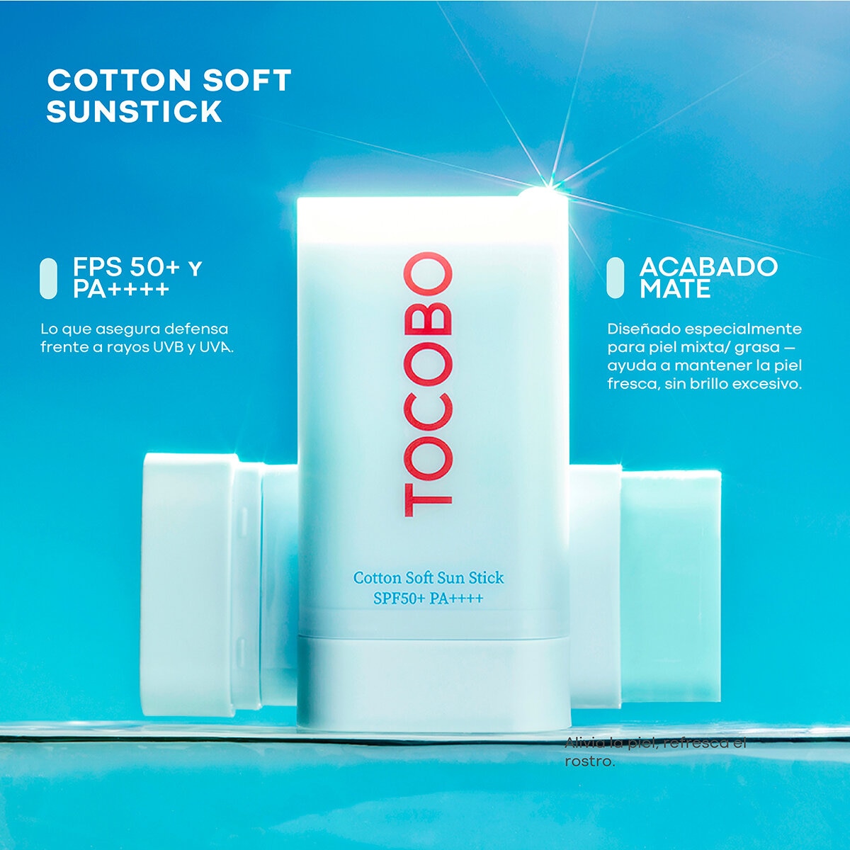 Tocobo Cotton Soft Sun Stick Protector Solar SPF50 + PA++++ 2 pzas Tocobo Cotton Soft Sun Stick Protector Solar SPF50 + PA++++ 2 pzas