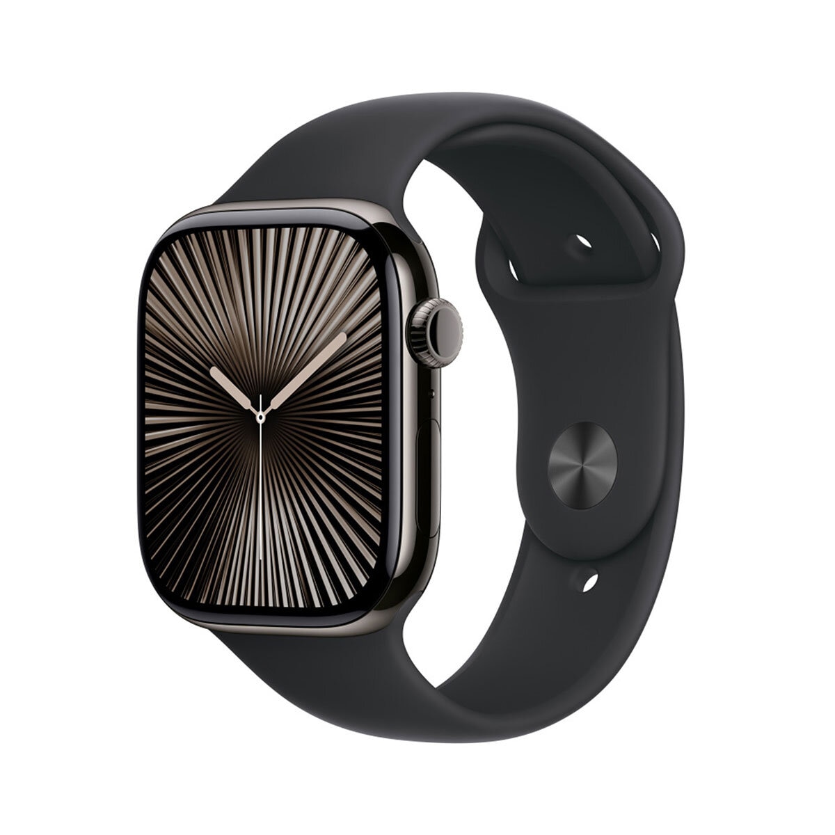 Apple Watch S10 (GPS + Cellular) Caja de titanio pizarra 46mm con correa deportiva negro M/L