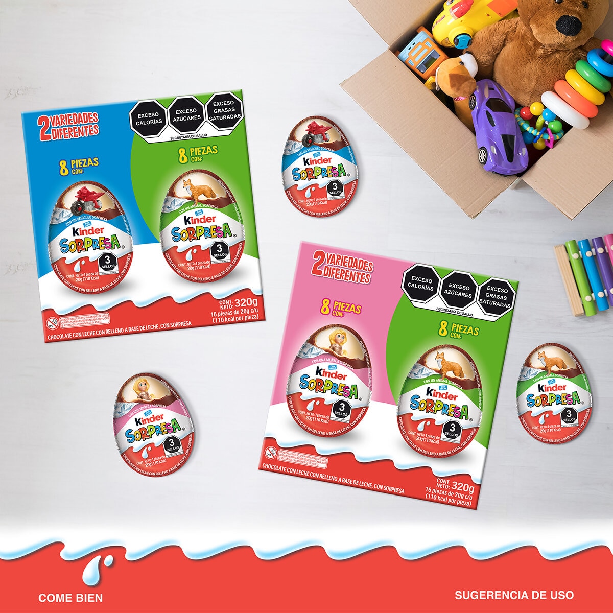 Kinder Sorpresa Huevos de Chocolate 16 pzas de 20 g Kinder Sorpresa Huevos de Chocolate 16 pzas de 20 g