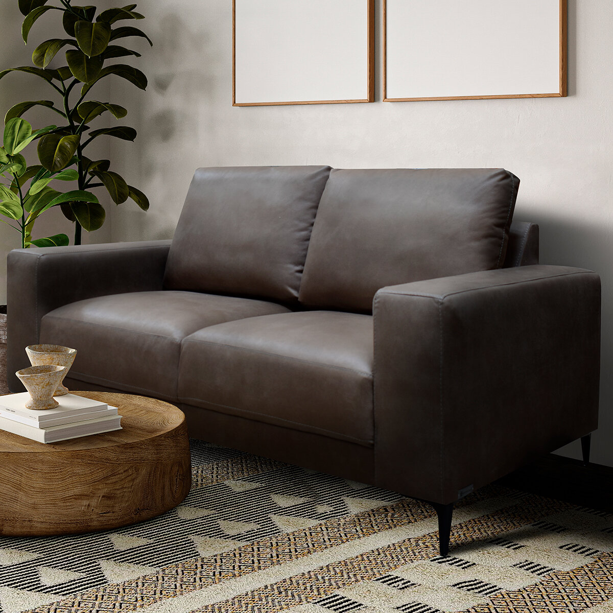 Muebles Liz, Qubo, Love Seat Café Obscuro