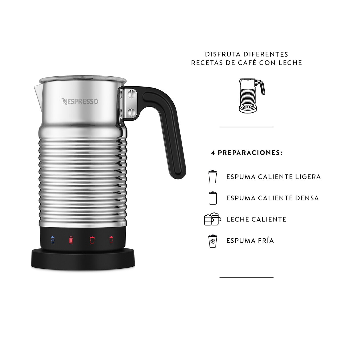 Nespresso, Aeroccino 4 Espumador de Leche Nespresso, Aeroccino 4 Espumador de Leche