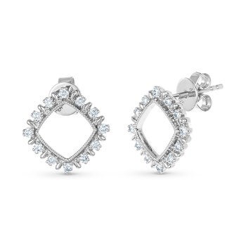 Aretes de Diamantes 0.25ctw, Oro Blanco 14K Aretes de Diamantes 0.25ctw, Oro Blanco 14K