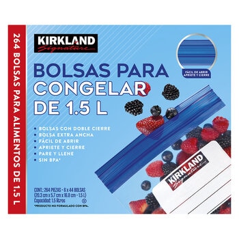 Kirkland Signature Bolsas para Congelar 264 pzas de 1.5 l Kirkland Signature Bolsas para Congelar 264 pzas de 1.5 l