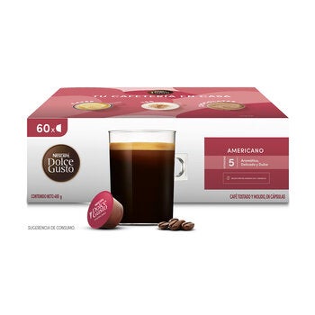 Nescafé Dolce Gusto, 60 Cápsulas Sabor Americano Nescafé Dolce Gusto, 60 Cápsulas Sabor Americano