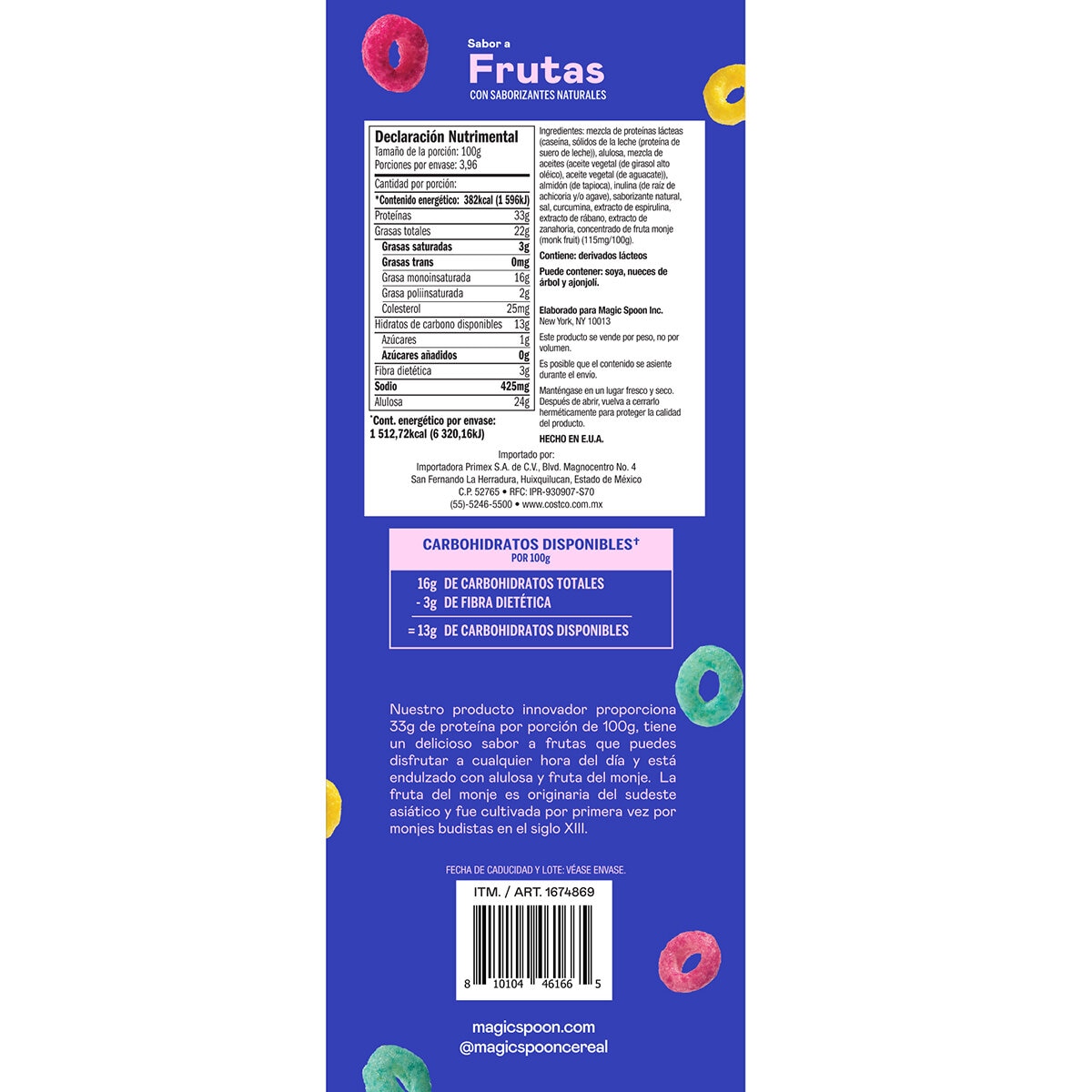 Magic Spoon Cereal con Proteína Sabor a Frutas 396 g Magic Spoon Cereal con Proteína Sabor a Frutas 396 g