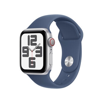 Apple Watch SE (GPS+Cellular) Caja de Aluminio Plata 40mm con Correa Deportiva Azul Denim S/M