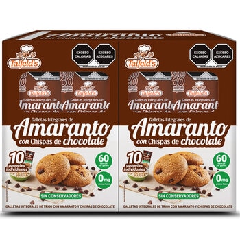 Taifeld's Galletas Integrales de Amaranto con Chisoas de Chocolate 20pzs de 60g