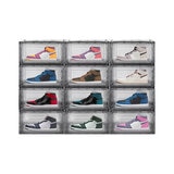 AG Box, Set de 4 Cajas de Zapatos Apilables Premium,  Humo
