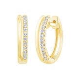 Arracadas de Diamantes .15ctw, Corte Redondo Brillante, Oro Amarillo de 14K