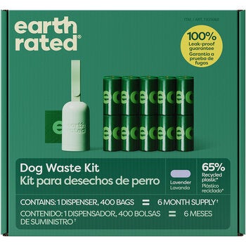 Earth Rated Bolsas para Desechos de Mascotas 1 Dispensador y 400 Bolsas Earth Rated Bolsas para Desechos de Mascotas 1 Dispensador y 400 Bolsas