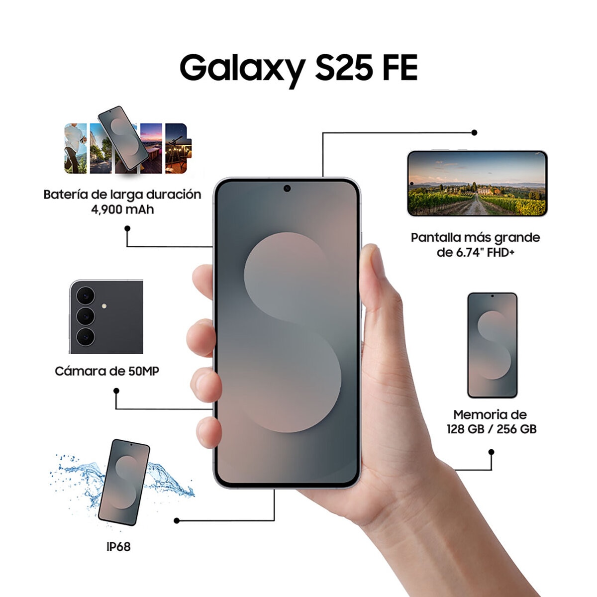 Samsung Galaxy S25 FE 128GB Negro Azabache Samsung Galaxy S25 FE 128GB Negro Azabache