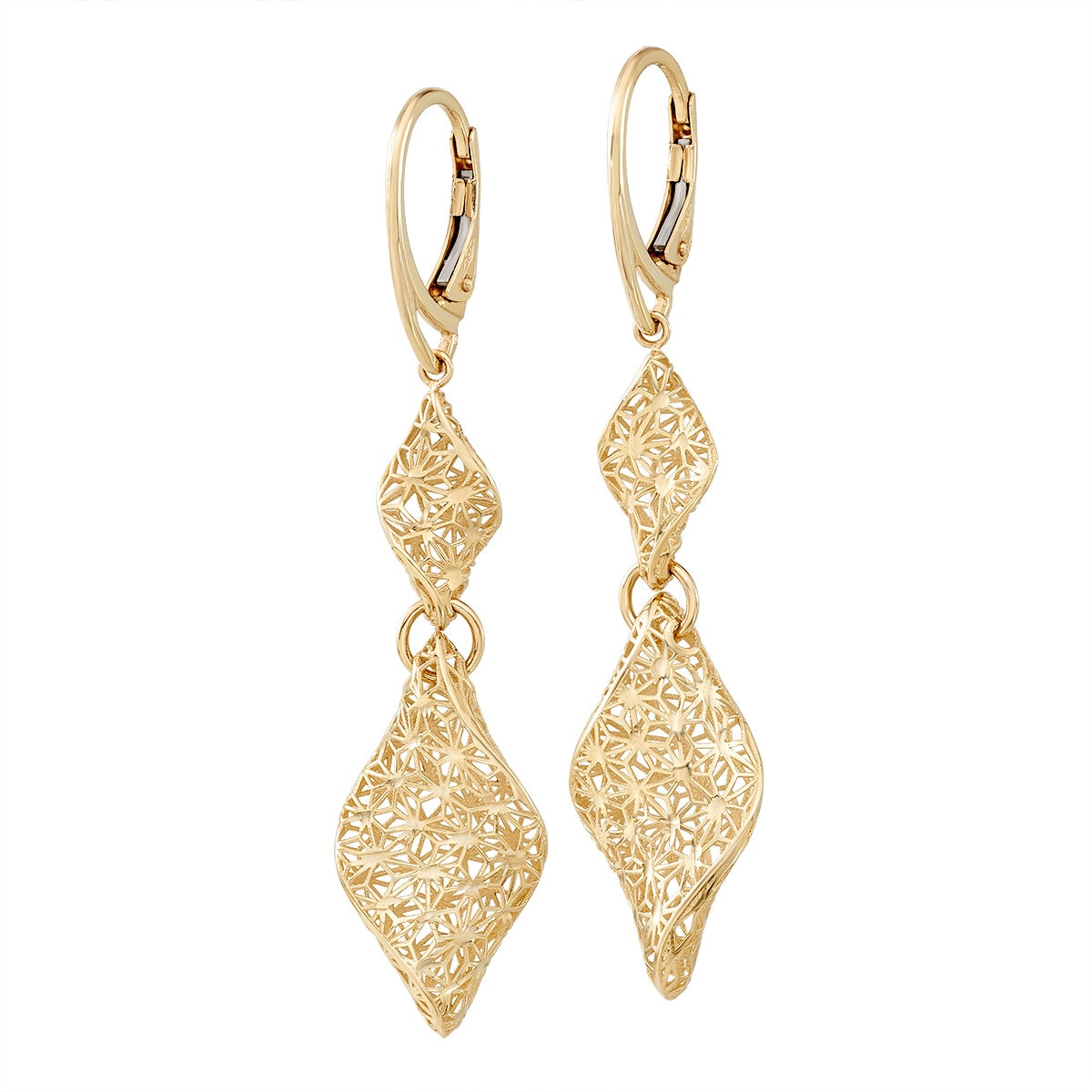 Aretes Colgantes, Oro Amarillo de 14K