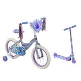 Bicicleta R16 y Scooter Infantil Huffy Frozen Combo Bicicleta R16 y Scooter Infantil Huffy Frozen Combo