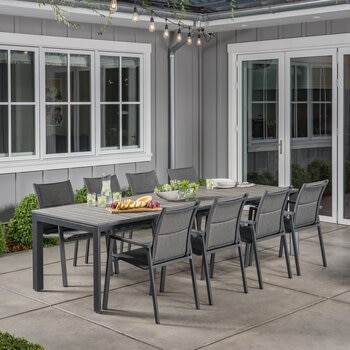 sunvilla, dark forest comedor expandible de 9 piezas para patio