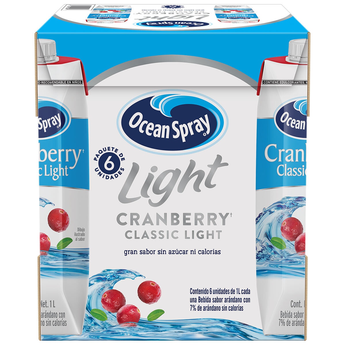 Ocean Spray Bebida de Arándano Baja en Calorías 6 pzs de 1 l Ocean Spray Bebida de Arándano Baja en Calorías 6 pzs de 1 l