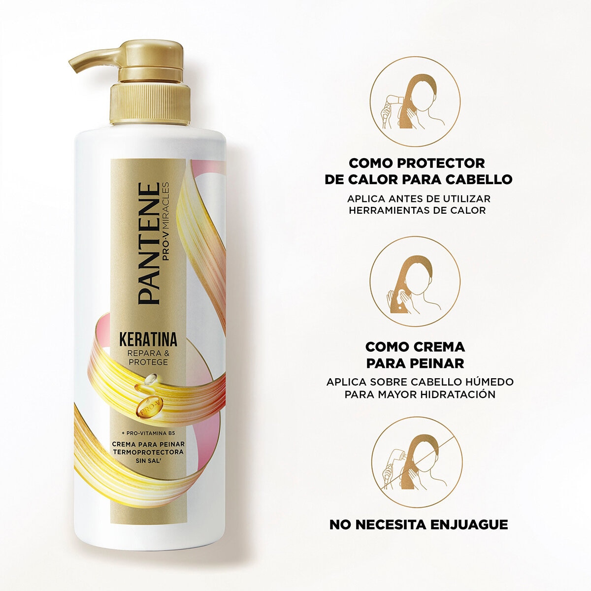 Pantene Keratina Crema para Peinar 2 pzas de 510 ml