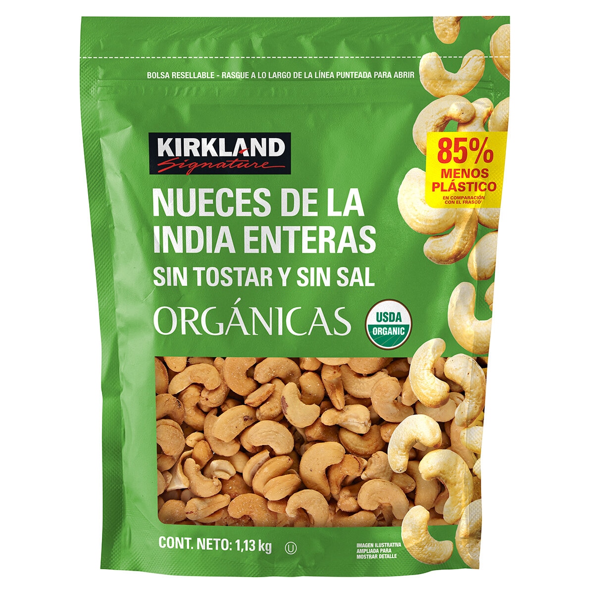 Kirkland Signature Nueces de la India Orgánicas sin Tostar y sin Sal 1.13 kg Kirkland Signature Nueces de la India Orgánicas sin Tostar y sin Sal 1.13 kg