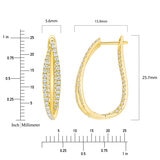 Aretes de Diamantes, 1.00ctw, Oro Amarillo de 14K