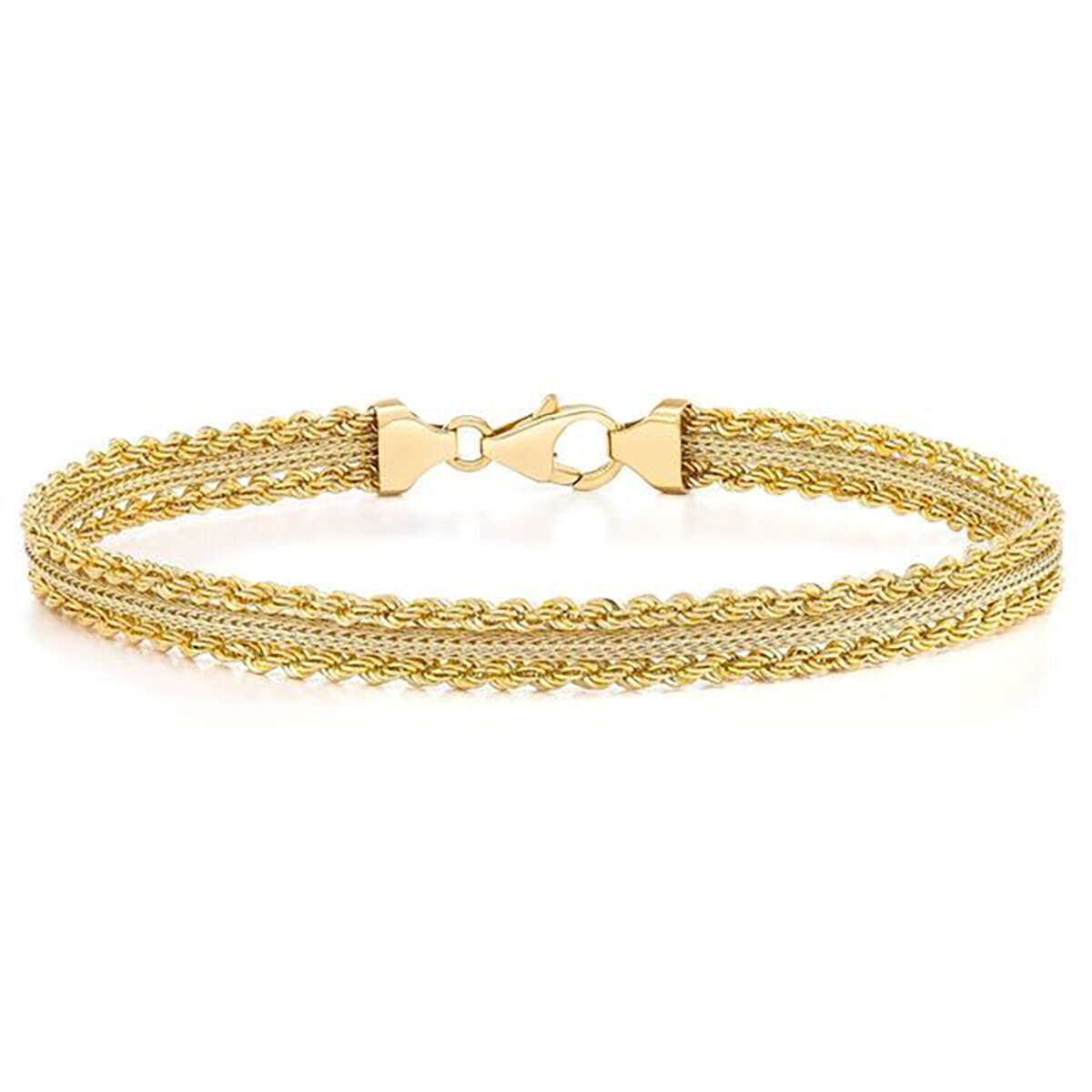 Pulsera para Dama, Oro Amarillo de 14K de 19cm Pulsera para Dama, Oro Amarillo de 14K de 19cm