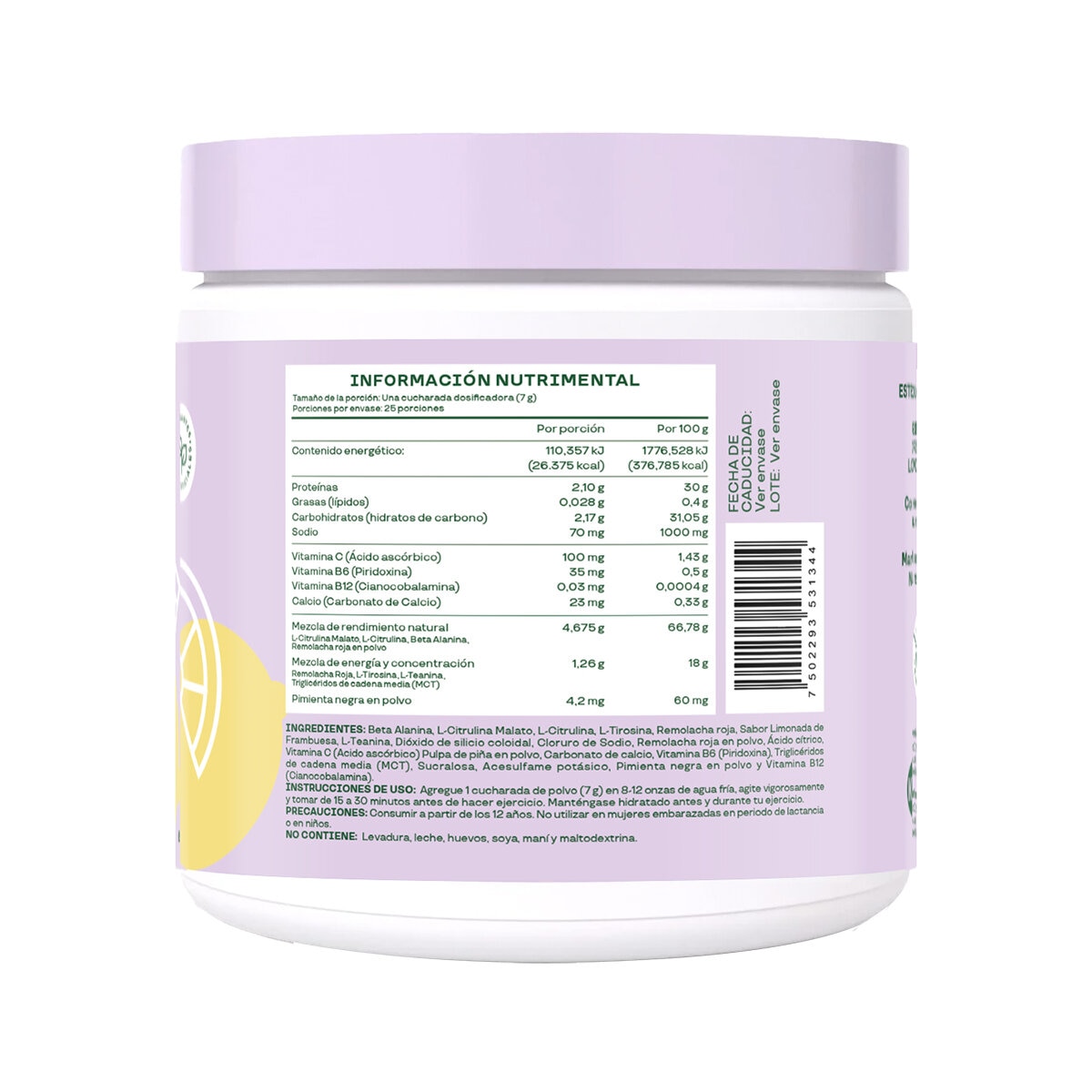 Bloom Pre-Workout Con Vitamina C, B6,B12 Limonada Rosa