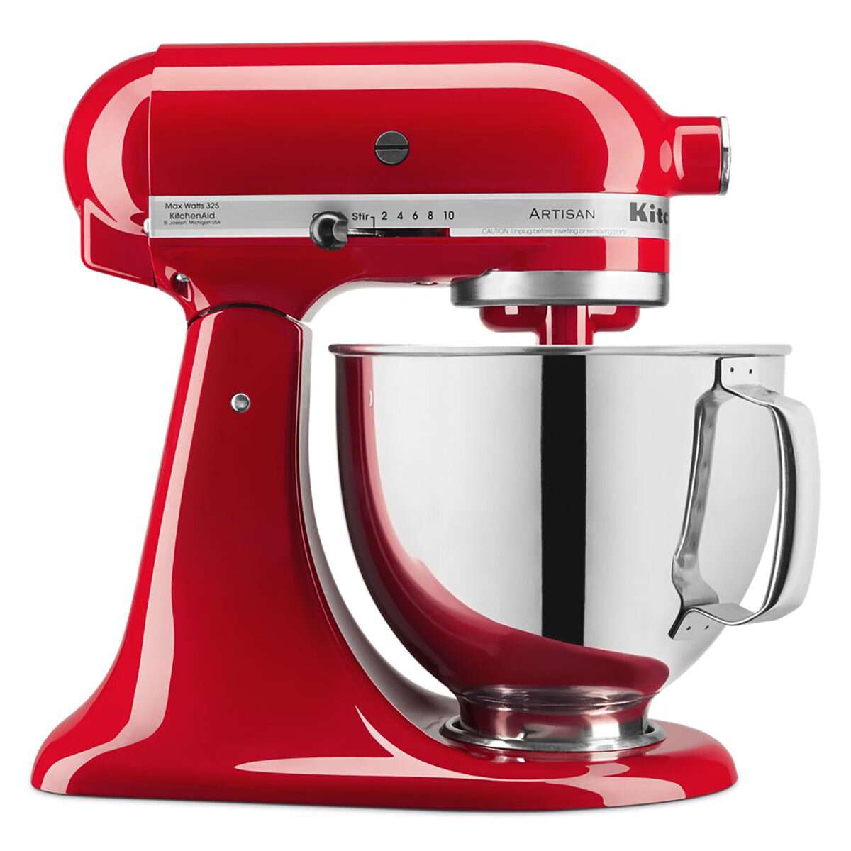 KitchenAid, Batidora Artisan, Tazón de acero inoxidable pulido con asa, 4.7 L, Varios colores