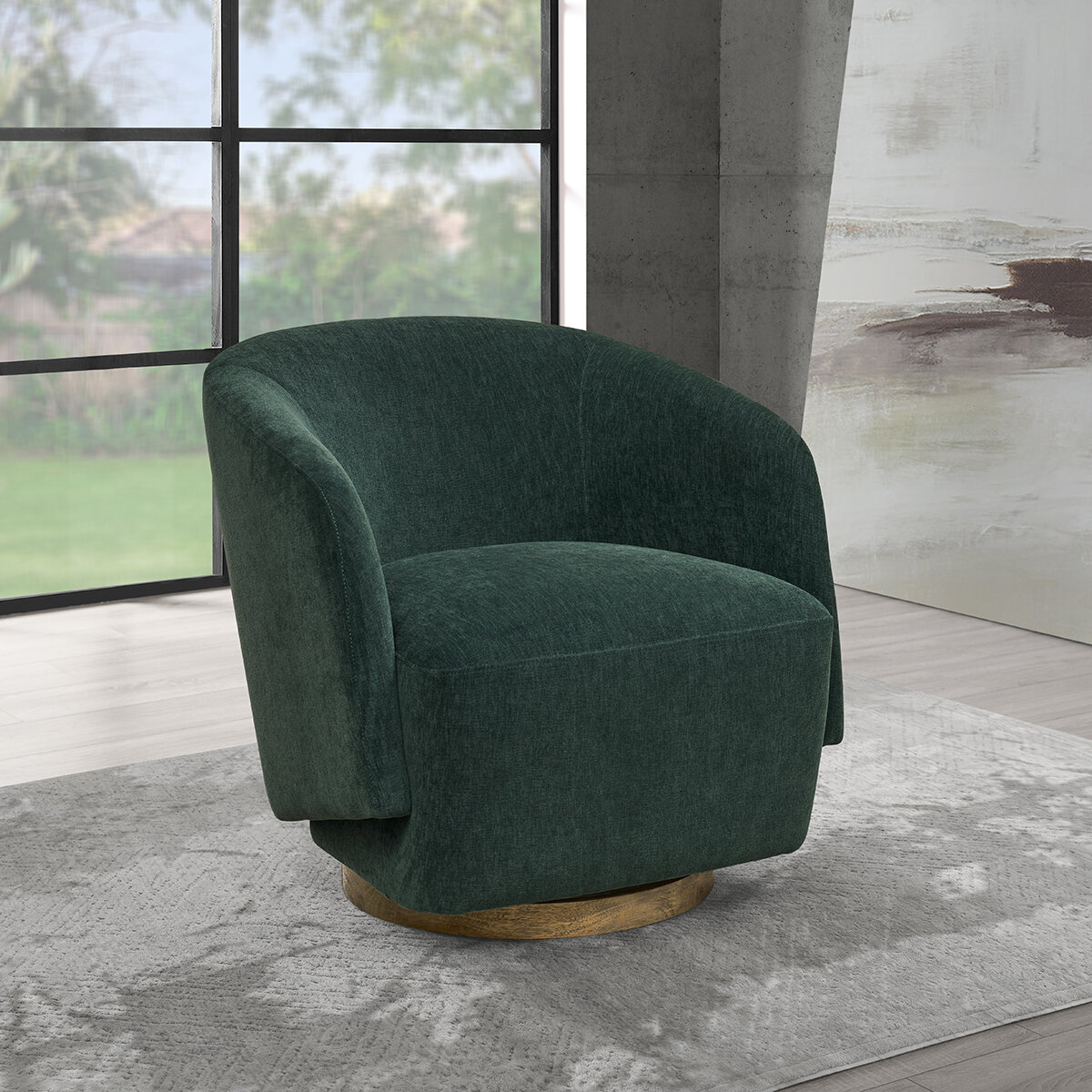 Henredon, Silla Giratoria de Bouclé Henredon, Silla Giratoria de Bouclé