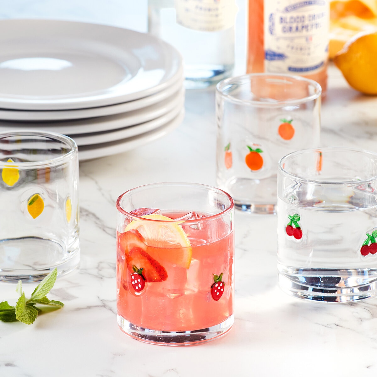 4 Vasos de Cristal con Diseño Artesanal de 414 mL 4 Vasos de Cristal con Diseño Artesanal de 414 mL