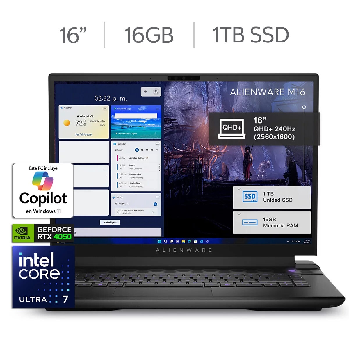 DELL Alienware Gaming NB M16 R2 Laptop 16" Quad HD Intel Core Ultra 7 16GB 1TB SSD DELL Alienware Gaming NB M16 R2 Laptop 16" Quad HD Intel Core Ultra 7 16GB 1TB SSD