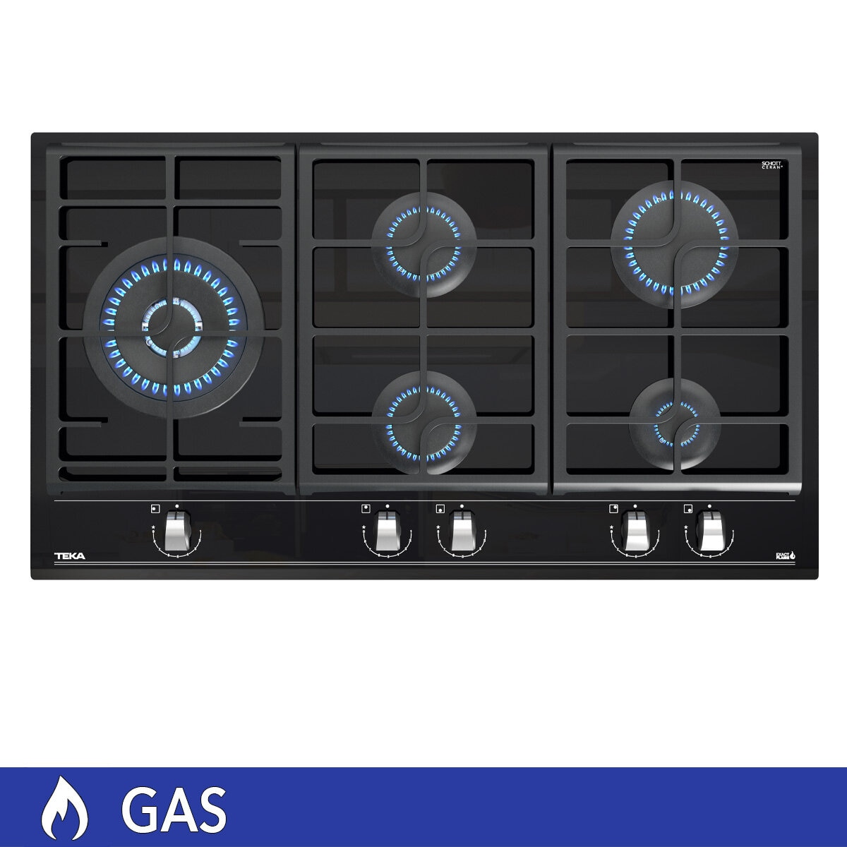 Teka Parrilla de Gas Vitrocerámica 5 Quemadores Teka Parrilla de Gas Vitrocerámica 5 Quemadores