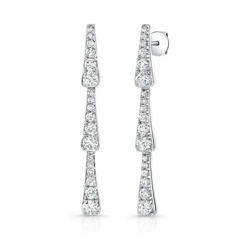 Aretes Colgantes de Diamantes 1.28ctw, en Oro Blanco 18K