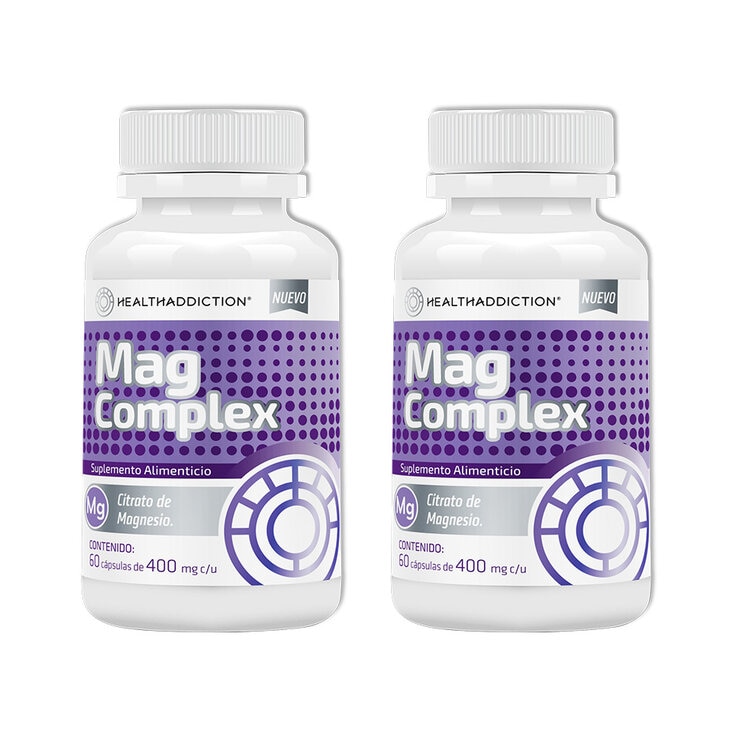 Healthaddiction Magnesio Complex 2 Frascos con 60 Cápsulas c/u