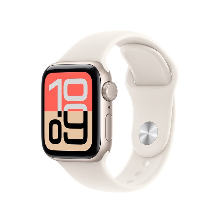 Apple Watch SE 3 (GPS) 40mm Aluminio Blanco Estelar + Correa Deportiva Blanco Estelar - Talla S/M Apple Watch SE 3 (GPS) 40mm Aluminio Blanco Estelar + Correa Deportiva Blanco Estelar - Talla S/M