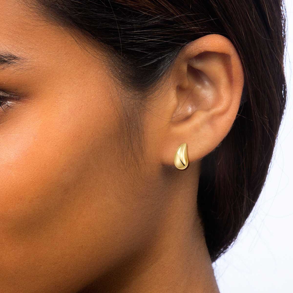 Aretes en Forma de Lágrima, Oro Amarillo de 14K