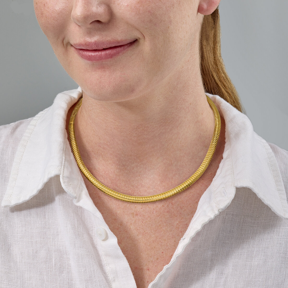 Cadena Tubogas, 45.72cm, Oro Amarillo 14K Cadena Tubogas, 45.72cm, Oro Amarillo 14K