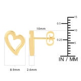 Aretes de Corazon, Oro Amarillo 14K Aretes de Corazon, Oro Amarillo 14K