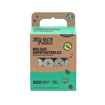 My Eco World Bolsas para Desechos de Mascotas 20 rollos con 15 bolsas My Eco World Bolsas para Desechos de Mascotas 20 rollos con 15 bolsas