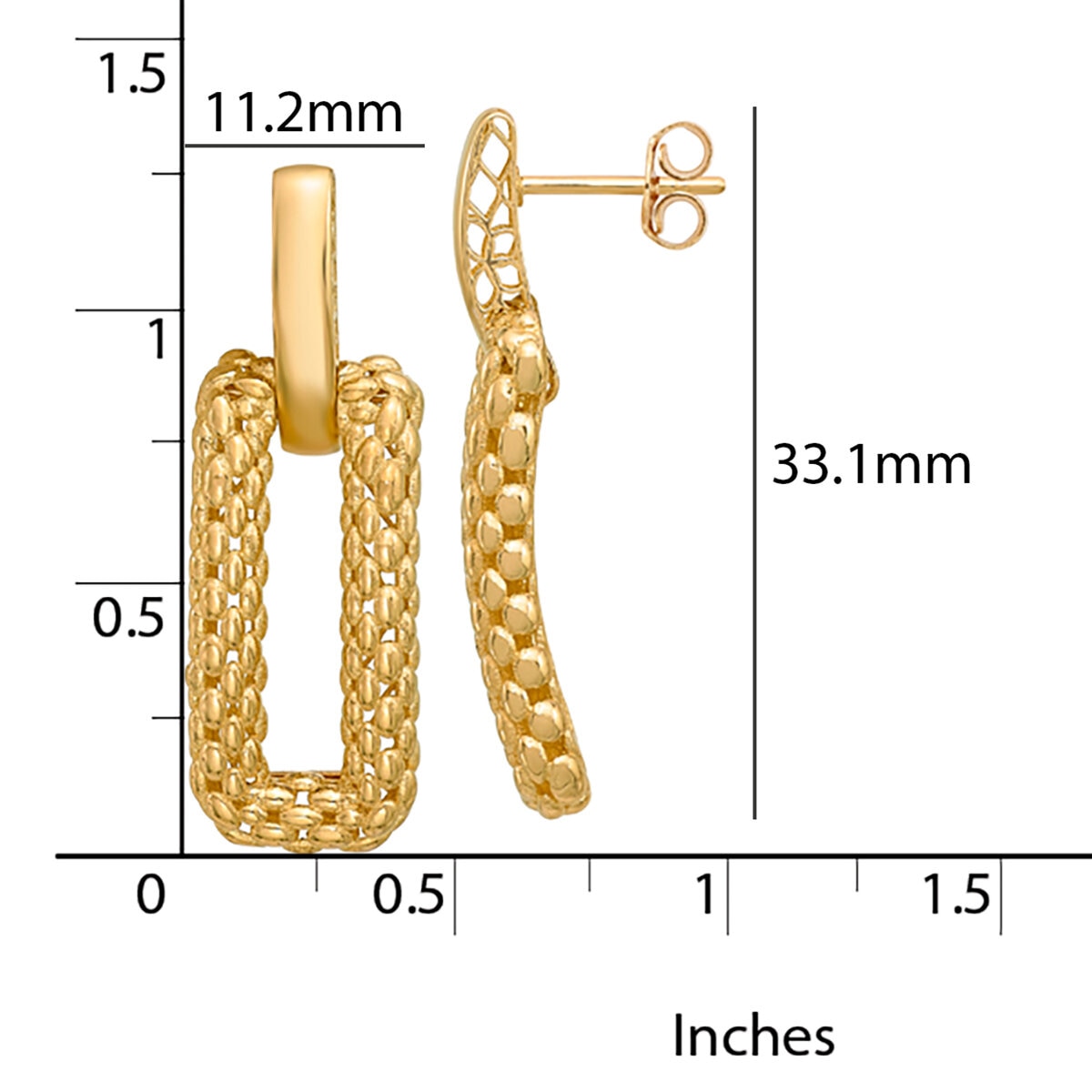 Aretes, Oro Amarillo de 14K