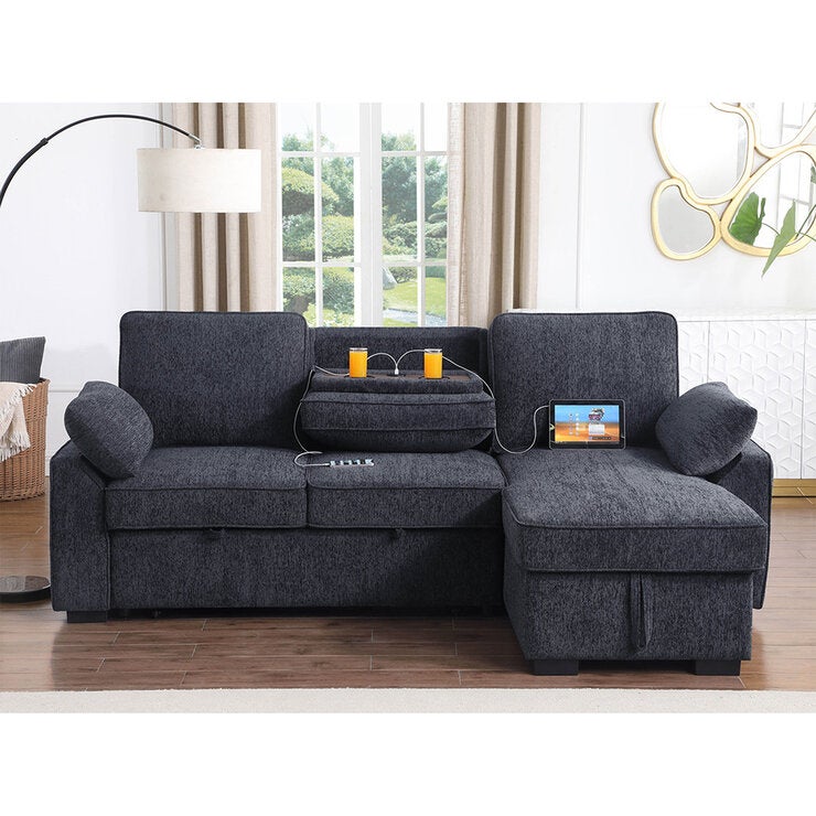 Montbrook Home, Mackenzie, Sofá Cama Seccional con Mesa Desplegable y Almacenamiento Montbrook Home, Mackenzie, Sofá Cama Seccional con Mesa Desplegable y Almacenamiento