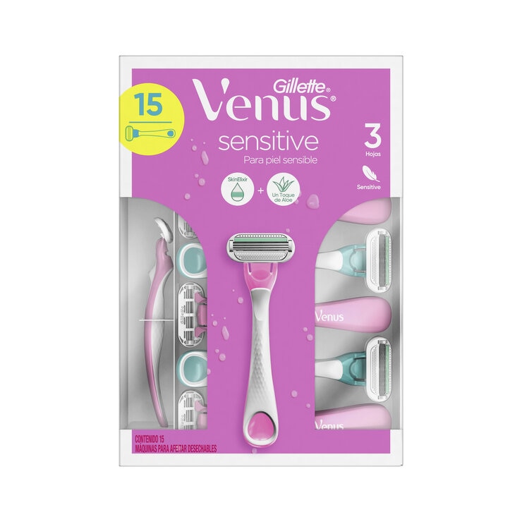 Gillette Venus Sensitive Rastrillo para Afeitar Desechable 15 pzas Gillette Venus Sensitive Rastrillo para Afeitar Desechable 15 pzas